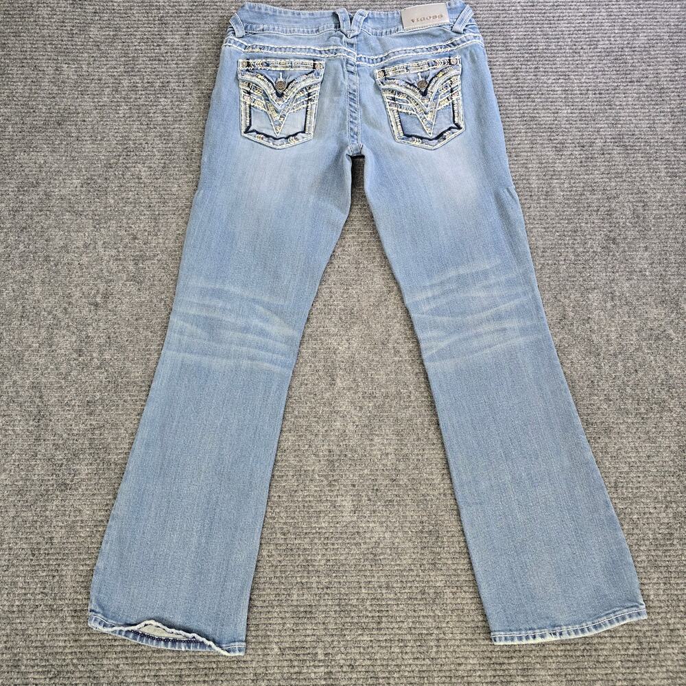 Vigoss The New York Slim Boot Jeans Womens 7/8 30x30 Light Wash Y2K Flap Pocket